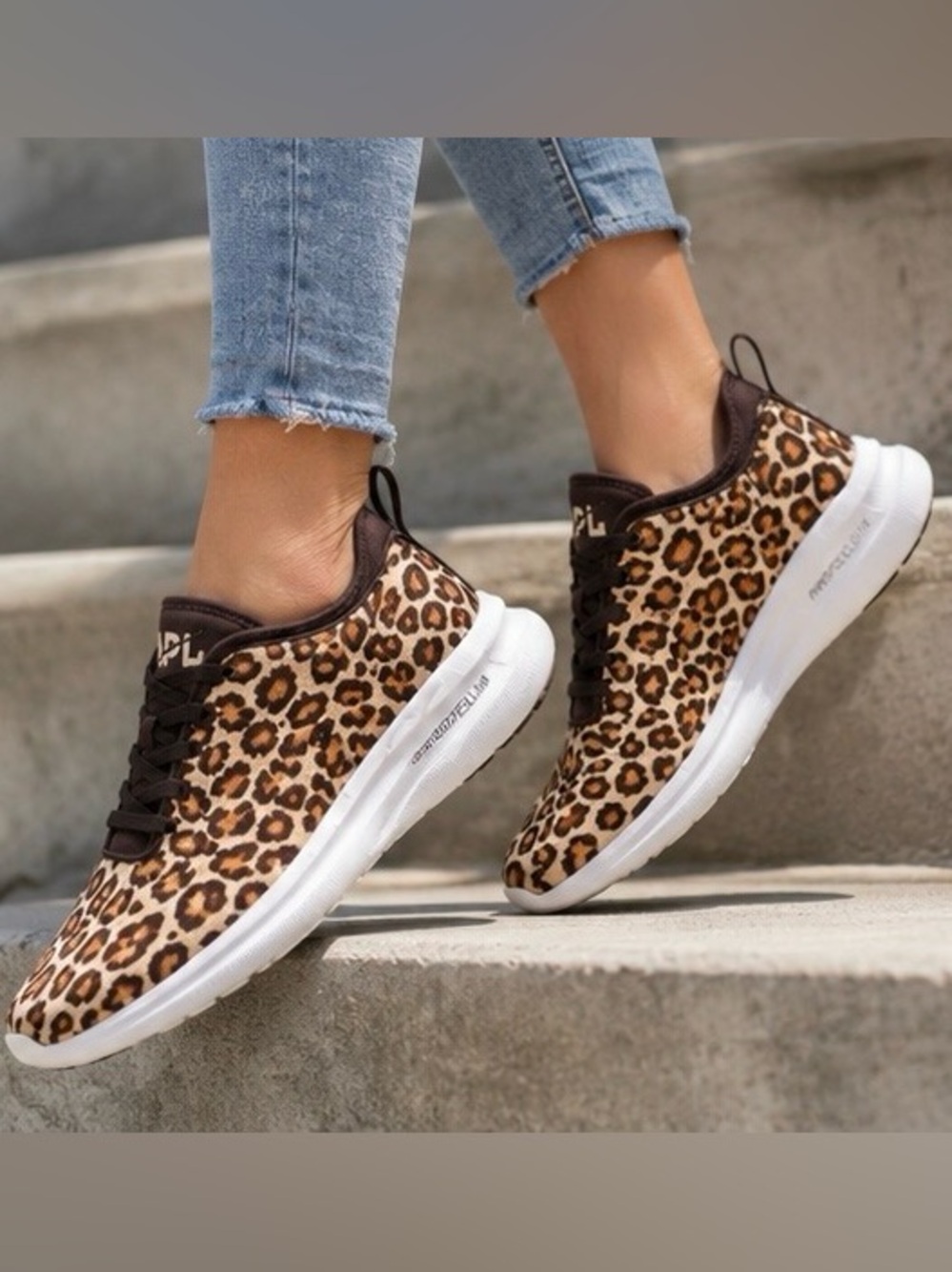APL Phantom Leopard Print Sneakers Size 7.5 Athletic Propulsion Labs 🤎